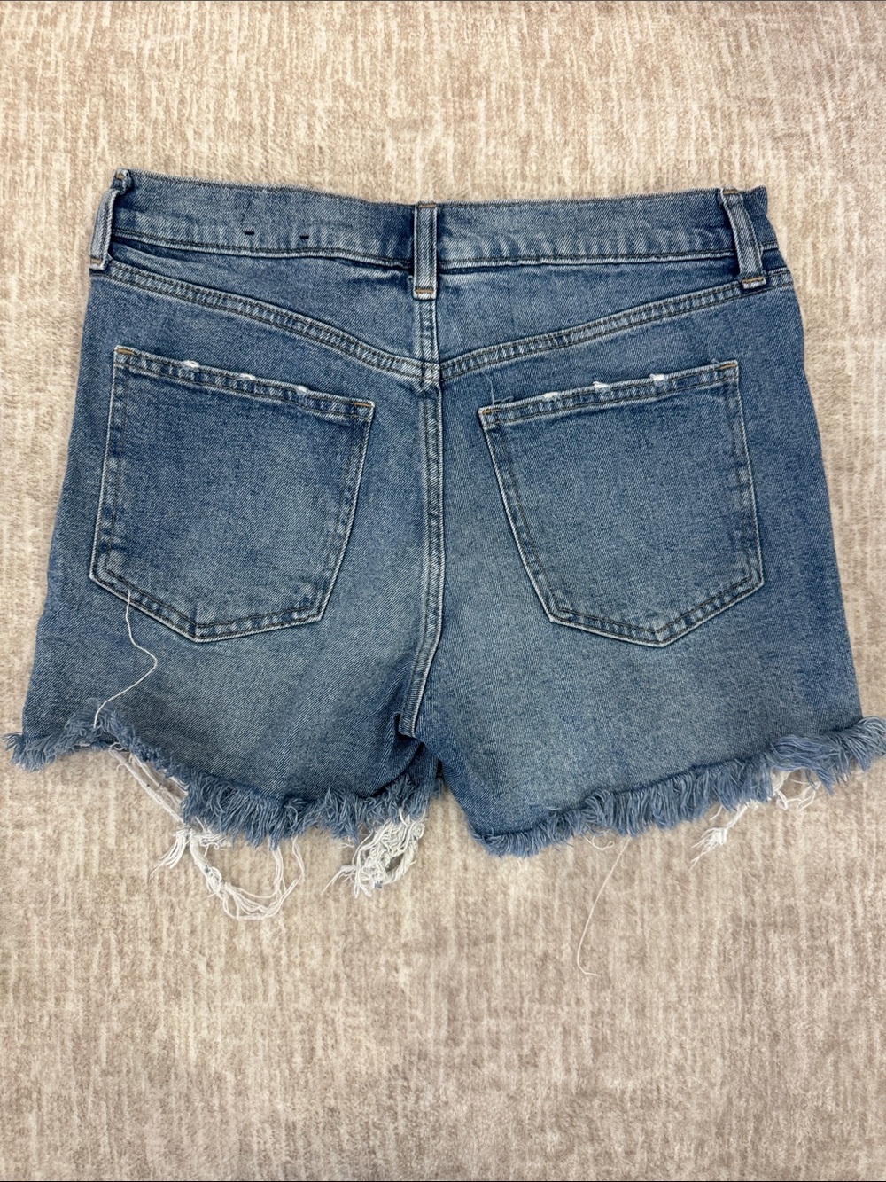 GAP Frayed Hem Distressed Denim Shorts - Blue - Picture 3 of 5